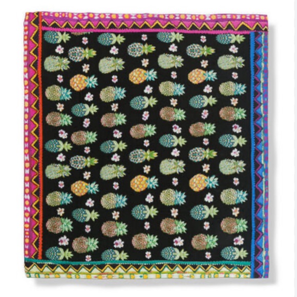 NWT - Desigual Women’s Pineapple Day Viscose Square Scarf - Size 48” x 48” - Picture 3 of 9